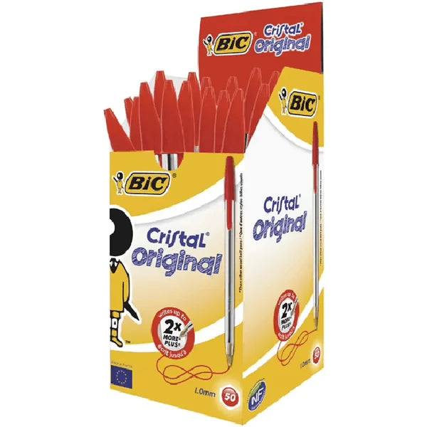 Bic Cristal Ballpoint Pen Medium Red (50 Pack)