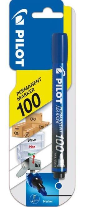 Blis Permanent Marker 100 Fine Blue 12pk