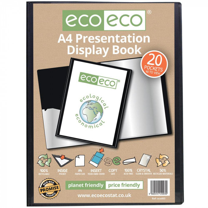A4 20 Pocket Display Book Colour clear