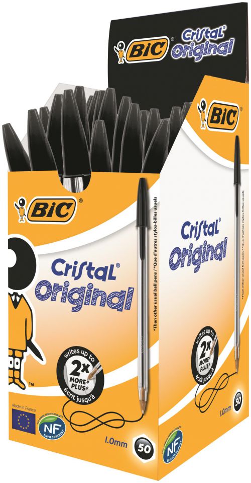 Bic Cristal Ballpoint Pen Medium Black (50 Pack)